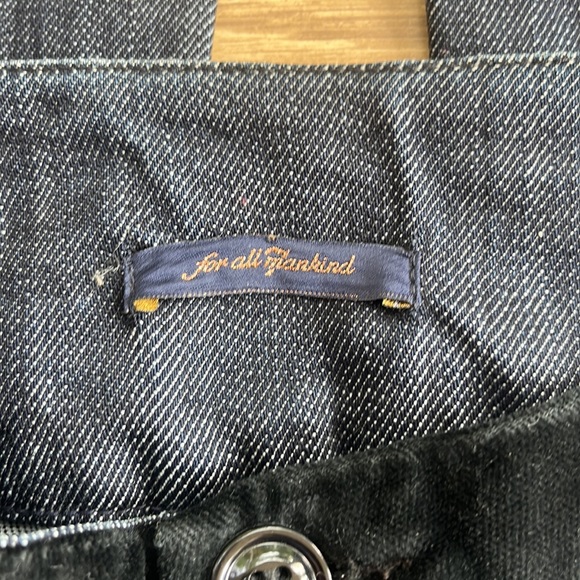 7 For All Mankind Wide Leg Bootcut Denim Trouser Jeans 27 Velvet Waist Accent - Picture 9 of 15